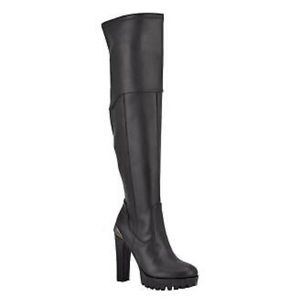 WORN ONCE~ GUESS Taylin Black Knee High platform Boots. Size 5.5M